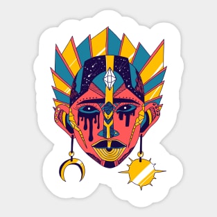 Retro Triad African Mask No 12 Sticker